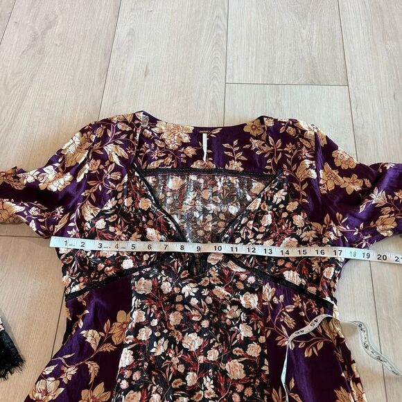 Free People | Odette Floral Long Sleeve Tunic size m - Picture 3 of 10